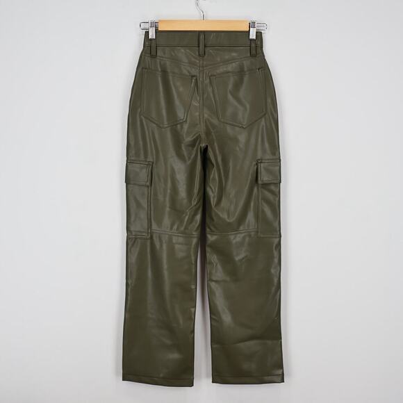 Abercrombie Vegan Leather Curve Love High Rise 90s Relaxed Cargo Pant 24S NWT - Picture 6 of 6